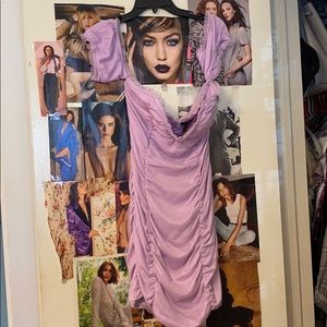 Purple Runched Sparkly Dress